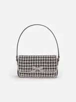 Self-portrait Elegant Crystal Mini Handbag With Bow Detail In Black