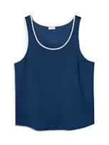 Sferra Caricia Swing Tank Top In Navy/white