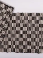 Siafu Home Handloomed Checkered Placemats In Black