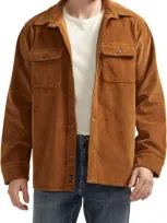 Silver Jeans Co. Corduroy Shacket In Tobacco Brown