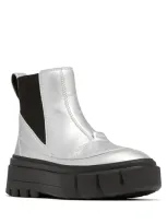 Sorel Waterproof Platform Chelsea Boot In Pure Silver