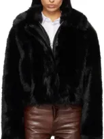 Stand Studio Black Lena Faux-fur Jacket In 89900 Black