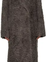 Stand Studio Gray Nicole Faux-fur Coat In 81030 Smoke Grey