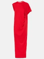 Stella Mccartney Red Draped Maxi Dress In 6527 Lipstick Red