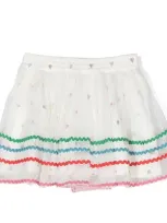 Stella Mccartney Kids' Organic Jersey Cotton Skirt In White