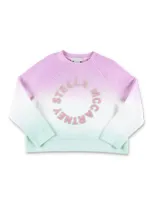 Stella Mccartney Kids' Ombré Sweatshirt With Logo In Pastel Multicolour