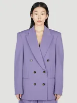 Stella Mccartney Oversized Double Breasted Jacket In Purple