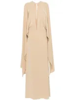 Stephane Rolland Cape Maxi Dress In Neutrals