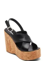 Steve Madden Infinity Platform Wedge Sandal In Black