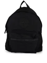 Stone Island Backpack With Compass Motif In Black