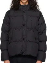 Stone Island Crinkle Puffer Jacket In V0029 Black