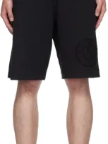 Stone Island Black Heavy Shorts In V0029 Black