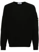 Stone Island Compass-logo Crew-neck Jumper In Navy