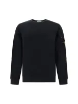 Stone Island Arm Pocket Crew Neck Sweatshirt In Black