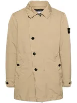 Stone Island Water-resistant Trench Coat In Beige