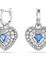 Swarovski Women's Hyperbola Crystal Heart Drop Earrings In White Gold