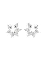 Swarovski Idyllia Snowflake Clip Earrings In Silver