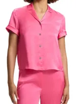 Theory Pink Camp Shirt In Pink Azalea