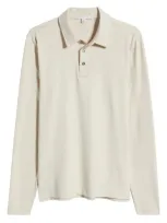 Threads 4 Thought Luxe Jersey Long Sleeve Polo In Tapioca