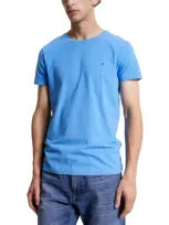 Tommy Hilfiger Mens Stretch Slim Fit Tee In Blue Spell