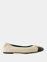 Tory Burch Claire Cap-toe Ballerinas -  - Leather - Cream In Neutral