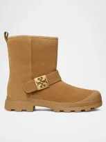 Tory Burch Mellow Shearling Boot In Light Chestnut  Gold