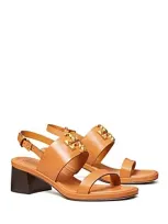 Tory Burch Women's Eleanor Block Heel Sandals In Brandy