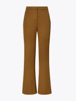 Tory Burch Wool Twill Pant In Mocha Chip