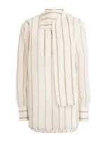 Totême Cotton-silk Striped Scarf Shirt In White