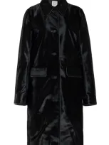 Totême Pony Hair Coat In Black