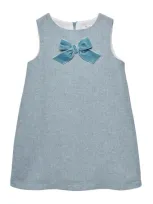 Trotters Kids' Herringbone Georgina Dress In Blue