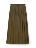 Ulla Johnson Malia Midi Skirt In Olive