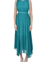 Ulla Johnson Women Sarai Pleated Sleeveless Montego Dress In Turquoise