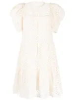 Ulla Johnson Simone Floral-appliqué Dress In White