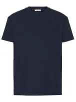 Valentino Cotton Rockstud T-shirt In Blue