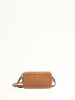 Valentino Garavani Garavani Alltime Mini Shoulder Bag In Grainy Calfskin Woman Almond Uni