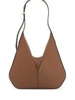 Valextra Small Vivi Leather Hobo Bag In Brown