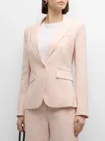 Veronica Beard Cutaway Stretch-linen Dickey Jacket In Pink Haze