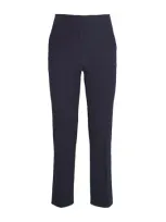 Veronica Beard Denim Cropped Chiara Trousers In Navy