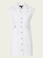 Veronica Beard Jax Denim Shirtdress In White