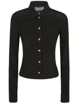 Versace Jeans Couture Fine-knit Shirt In Black