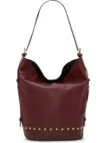 Vince Camuto Jocea Leather Crossbody Bucket Bag In Cranberry