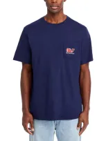 Vineyard Vines Football Whale Tee In Nautical