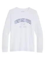 Vineyard Vines Logo Graphic Long Sleeve T-shirt In White Cap