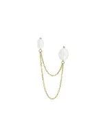 White/space Bella 14k Yellow Gold Pearl Single Earring In White