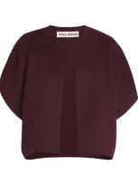 Wolk Morais Cashmere Cocoon Cape In Burgundy