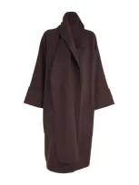 Wolk Morais Cashmere Cunardier High Neck Coat In Brown