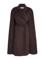 Wolk Morais Cashmere On Set Cape Coat In Brown