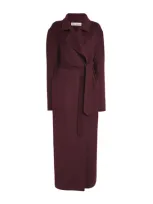 Wolk Morais Cashmere On Set Wrap Coat In Burgundy