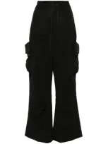 Y-3 Wide-leg Cargo Trousers In Black